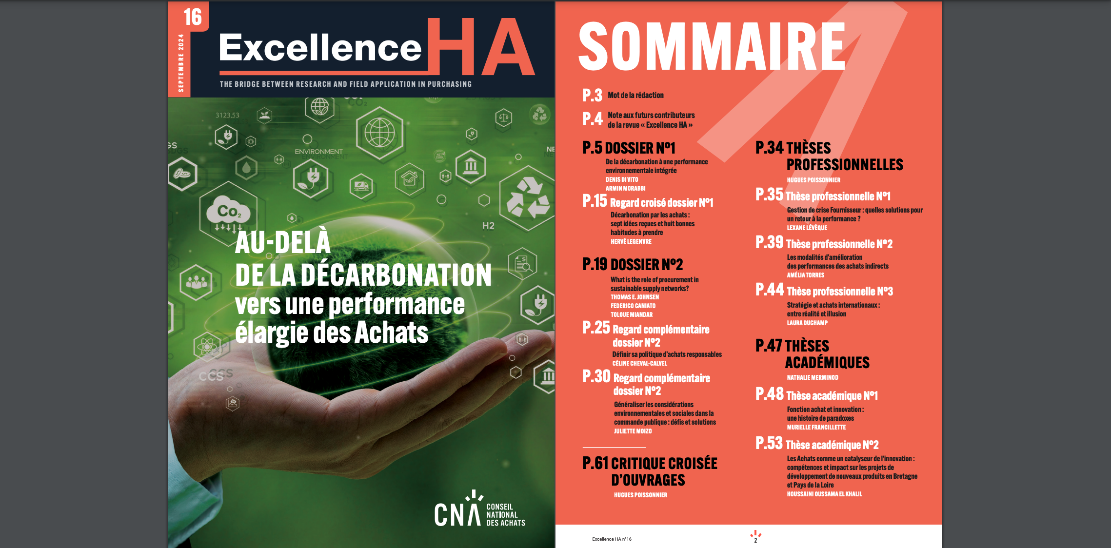 Excellence HA n°16 - Au-delà de la décarbonation, vers une performance élargie des Achats